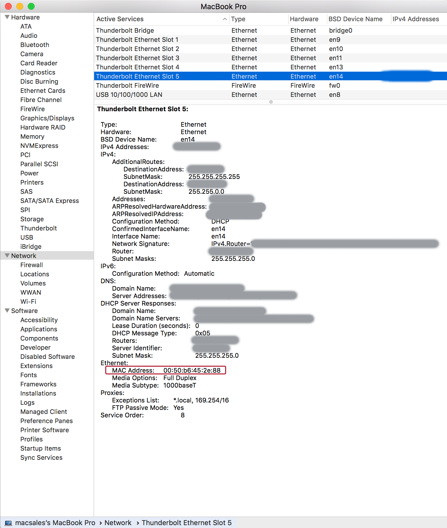 find mac address of printer on network